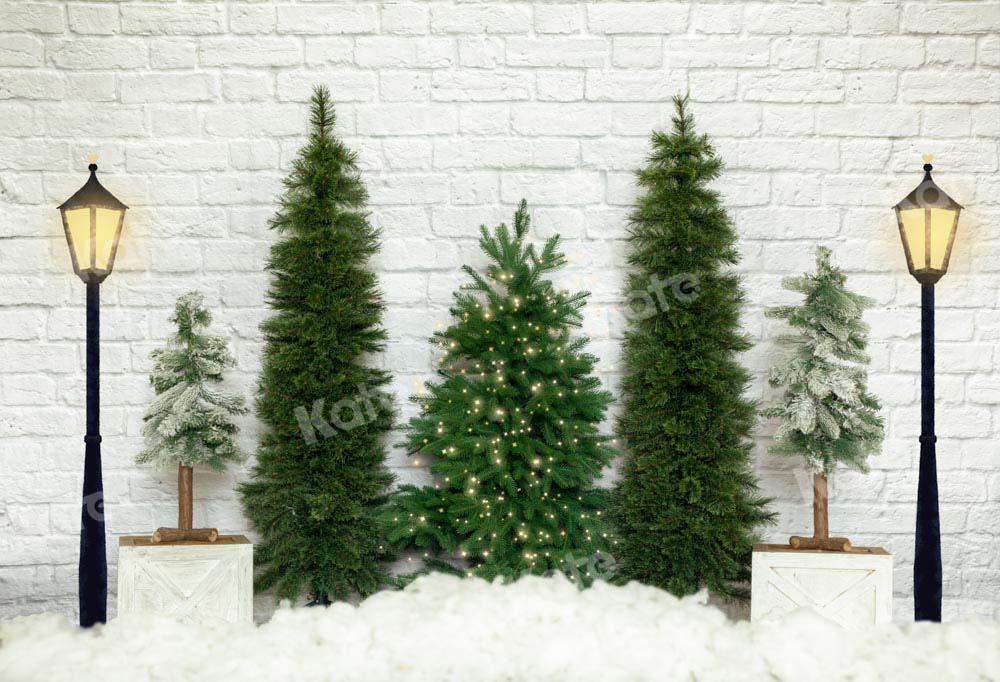 Kate Christmas Tree Backdrop White Wall Snow Designed by Emetselch