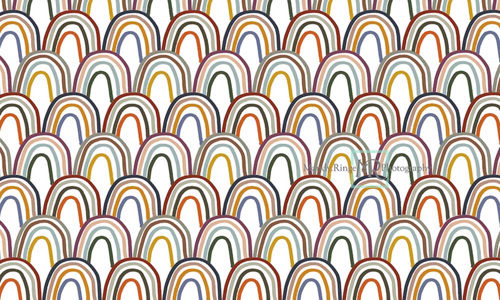 Kate Colorful Boho Backdrop Rainbow Pattern Designed by Mandy Ringe Photography