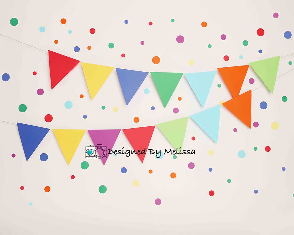 Kate Colorful Rainbow Birthday Backdrop Designed by Melissa King