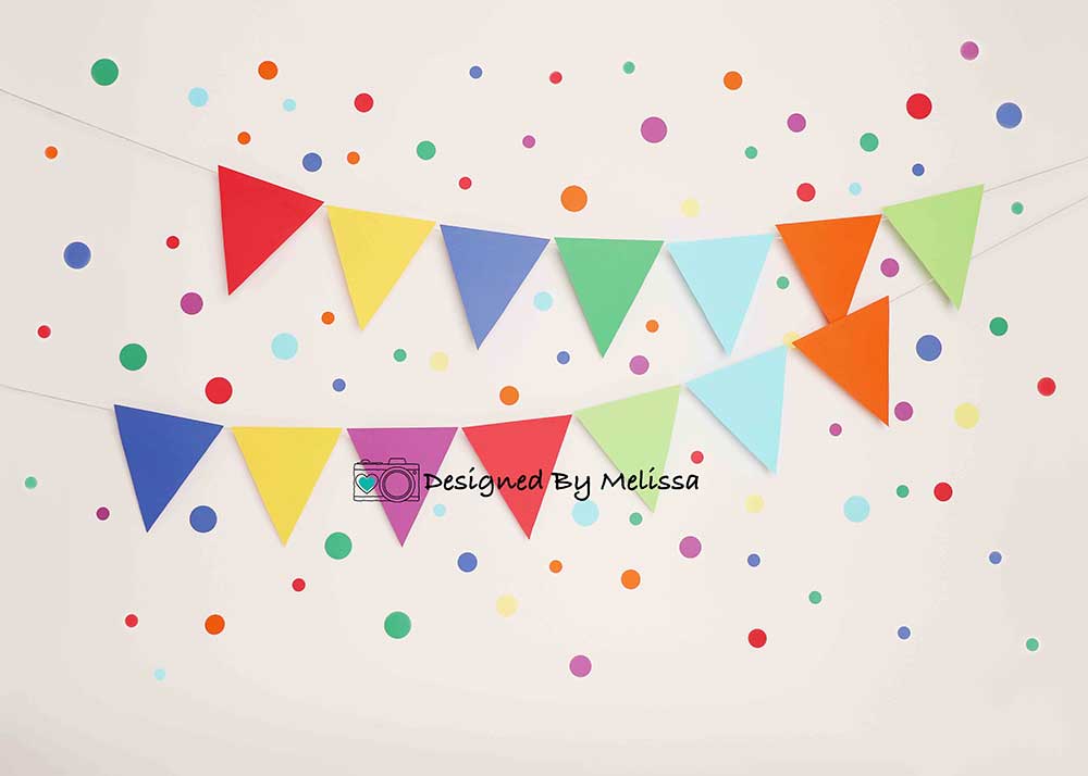 Kate Colorful Rainbow Birthday Backdrop Designed by Melissa King