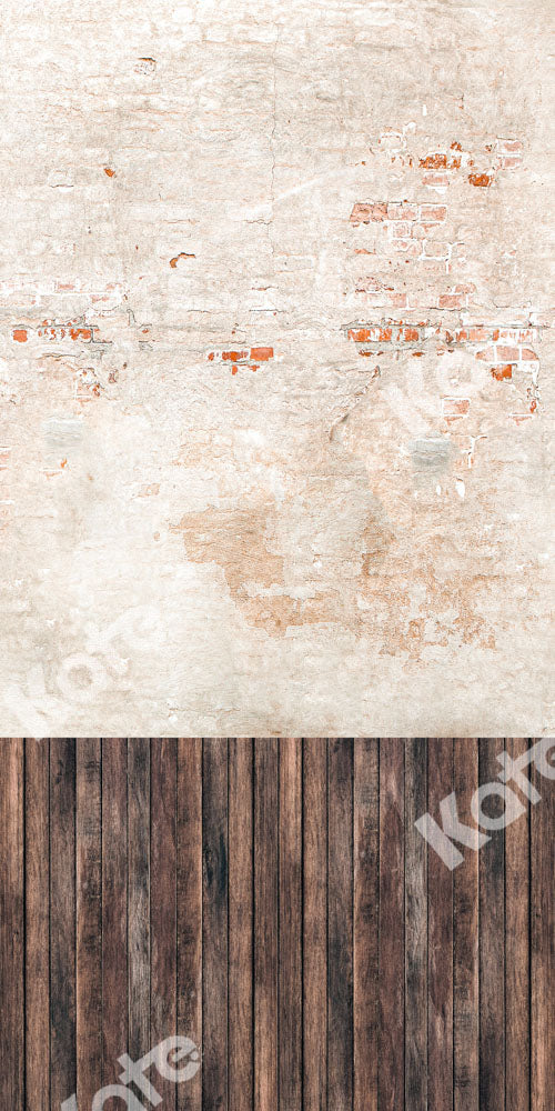 Kate Cracked Brick Wall Backdrop Plank Stitching Designed by Chain Photography