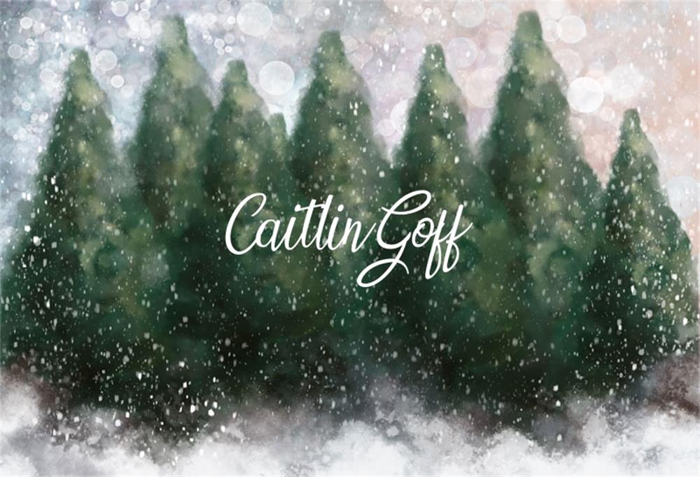 Kate Dazzling Winter Snowy Forest Backdrop for Photography Designed by Modest Brushes