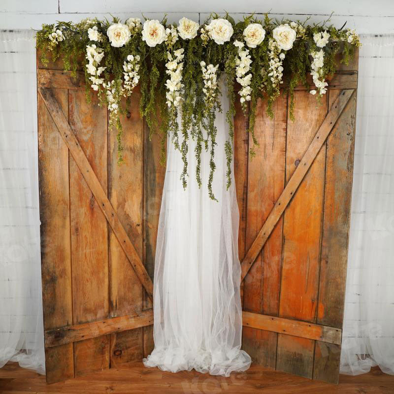 Kate Enchanted Cottage Spring Floral Doors Mommy & Me Backdrop designed by Arica Kirby - Kate Backdrop