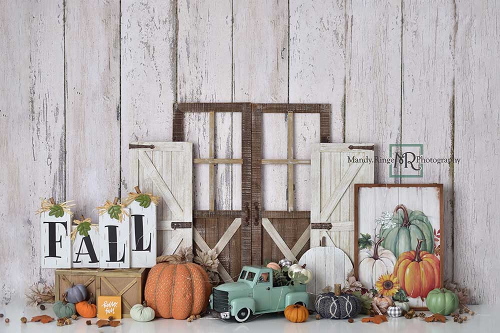Kate Fall Pumpkin Birthday Backdrop Designed by Mandy Ringe Photography