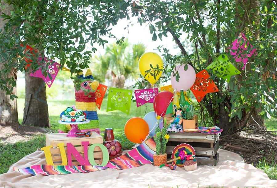 Kate First Birthday Backdrop Camp Picnic Designed by Tyna Renner