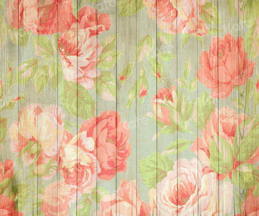 Kate Flower Wood Grain Backdrop Designed by Chain Photography