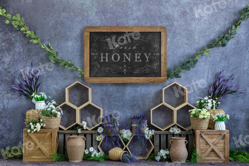 Kate Fresh Honey Backdrop Blue Designed by Emetselch