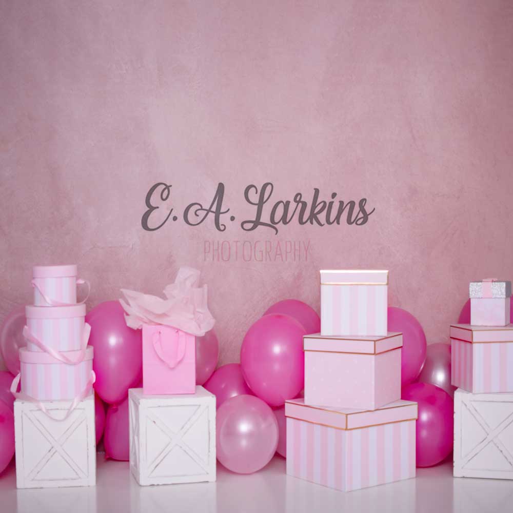 Kate Girls Shopping Birthday Pink Backdrop Designed By Erin Larkins