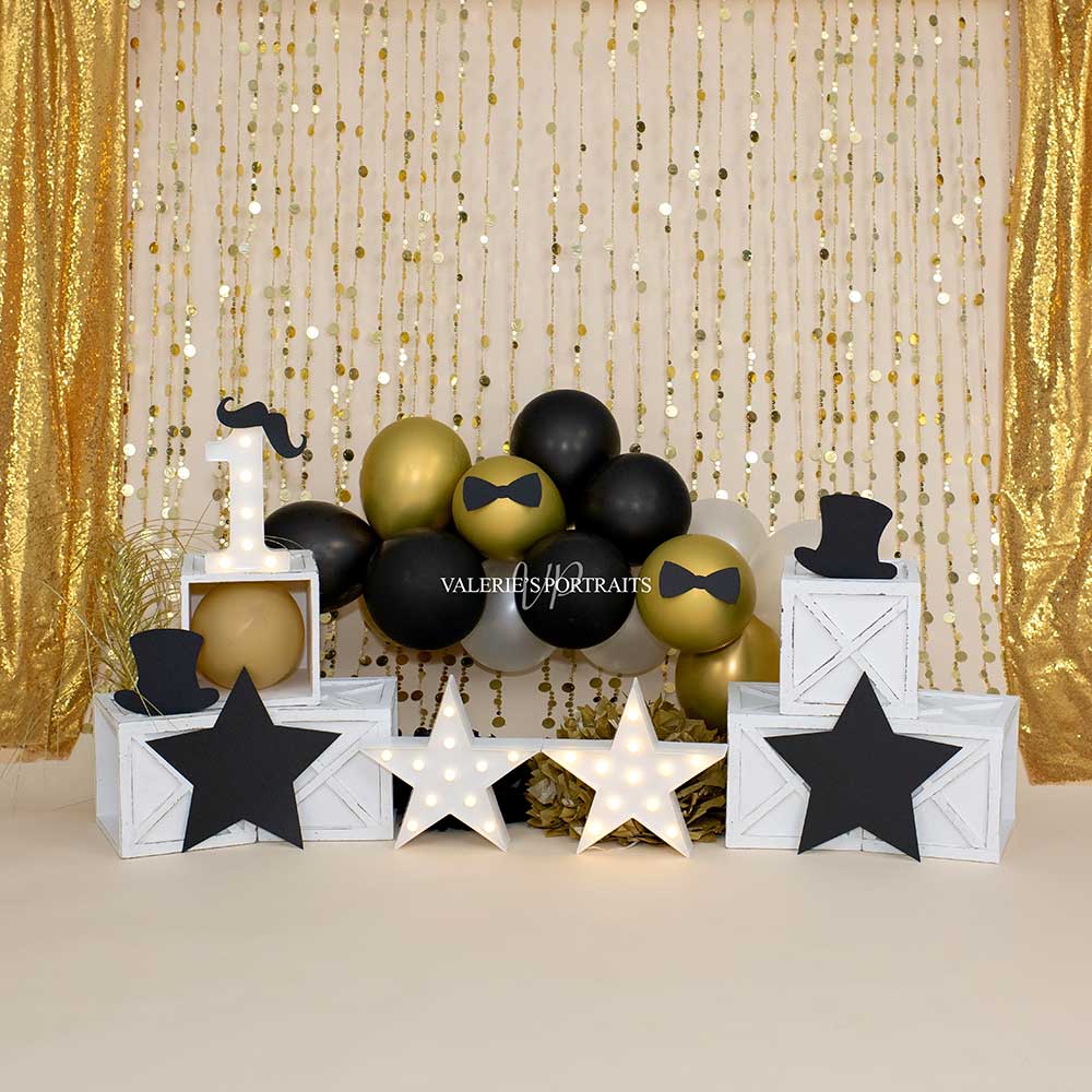 Kate Golden Balloon Backdrop Mr. One-derful Cake Smash Designed by Valerie Miranda
