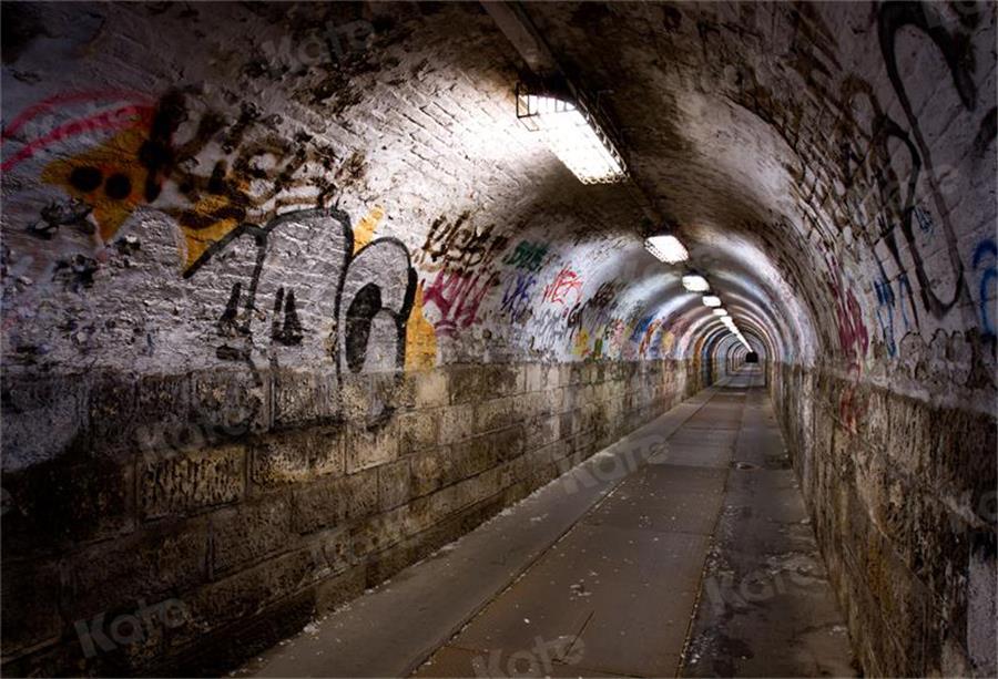 Kate Graffiti Wall Tunnel Building Backdrop For Photography - Katebackdrop