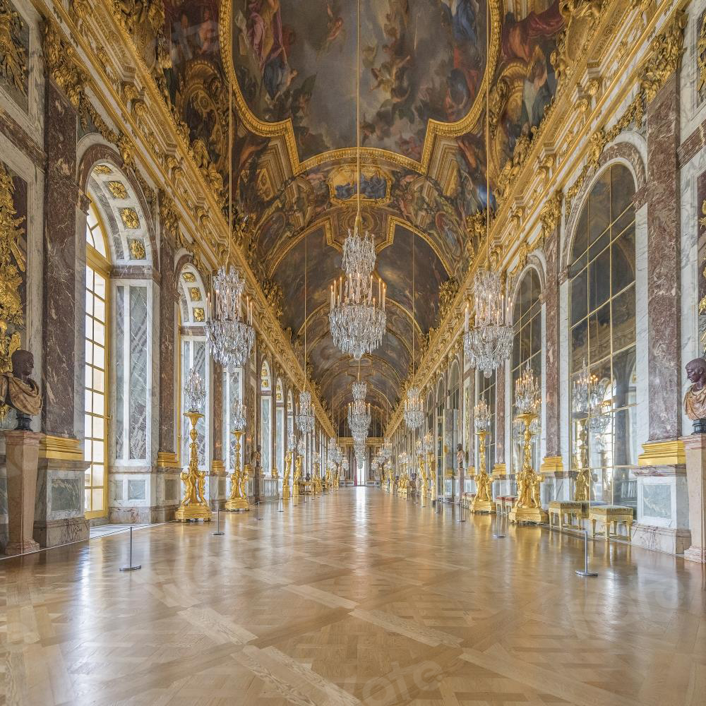 Kate Hall of Mirrors and Wedding in front of the Palace at Versailles Backdrop - Kate Backdrop