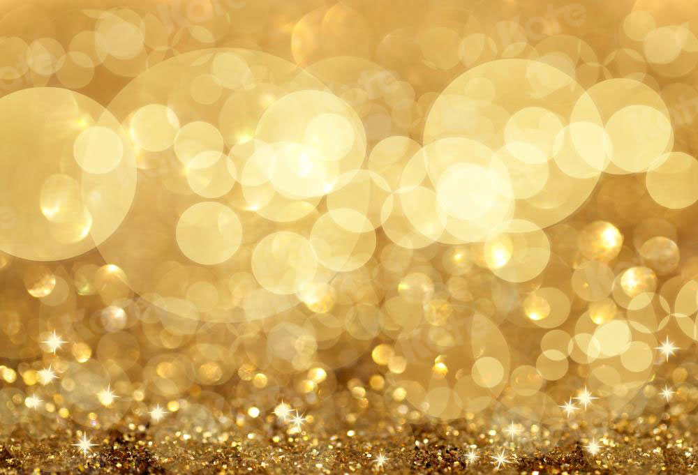 Kate Light Golden Bokeh Glitter Backdrop for Children