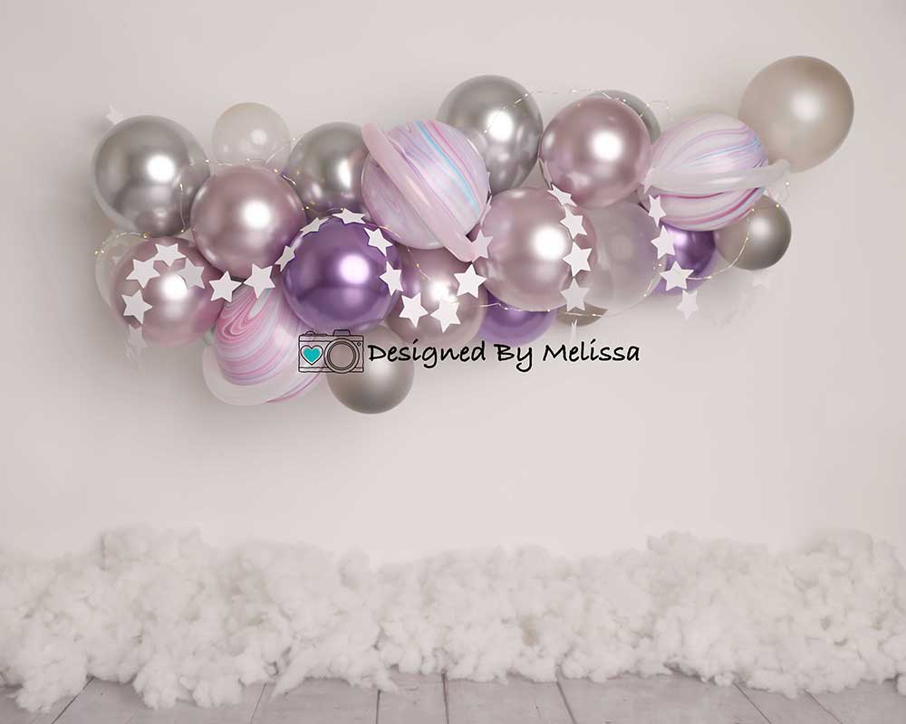 Kate Metallic Balloon Backdrop Garland Space Clouds Designed by Melissa King