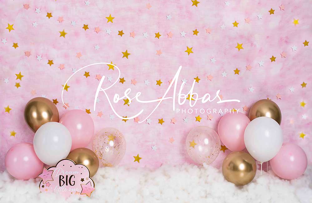 Kate Pink Dream Star Backdrop Gold Balloon Designed By Rose Abbas