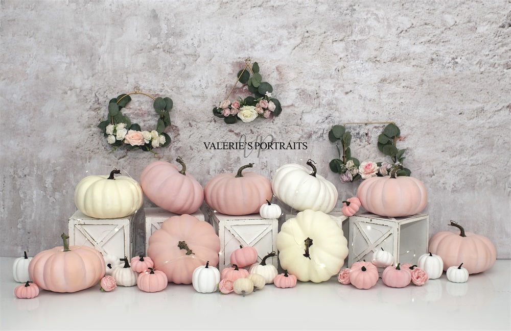 Kate Pink Pumpkin Patch Backdrop Cake Smash for Photography