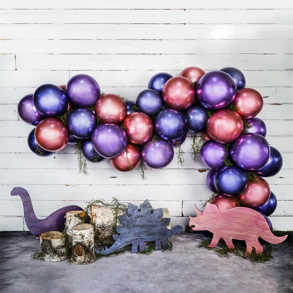 Kate Pink Purple Dinosaur Balloons Children Backdrop Designed By Arica Kirby