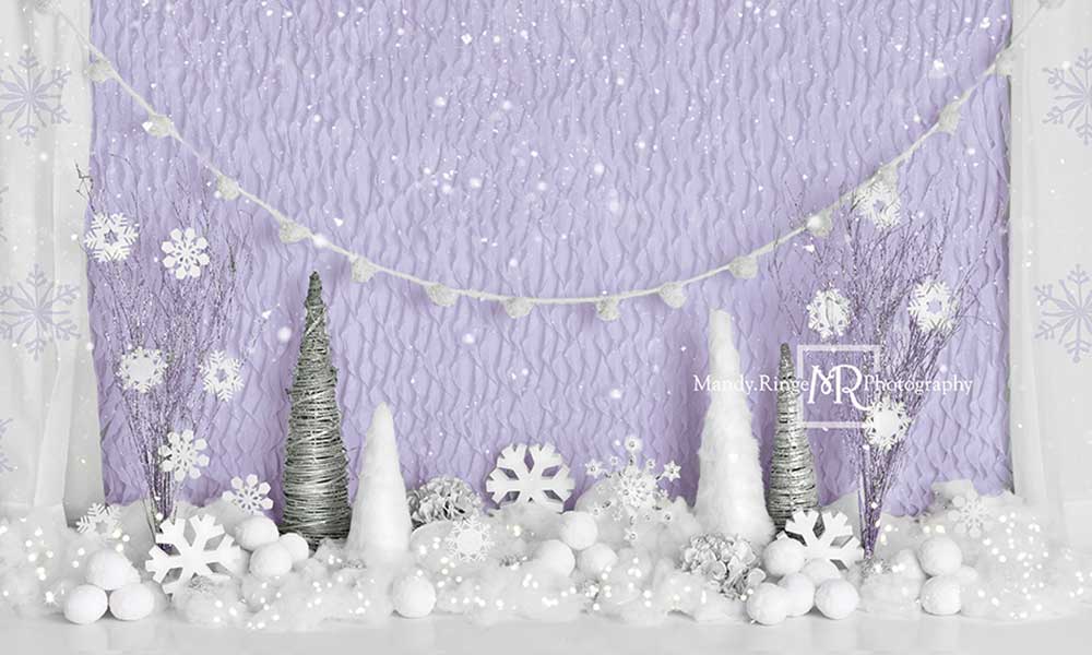Kate Purple Winter Wonderland Backdrop Designed by Mandy Ringe Photography