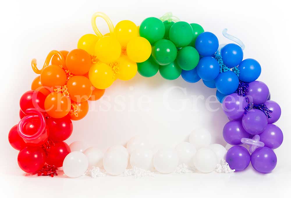 Kate Rainbow Balloon Arch Backdrop Designed by Chrissie Green