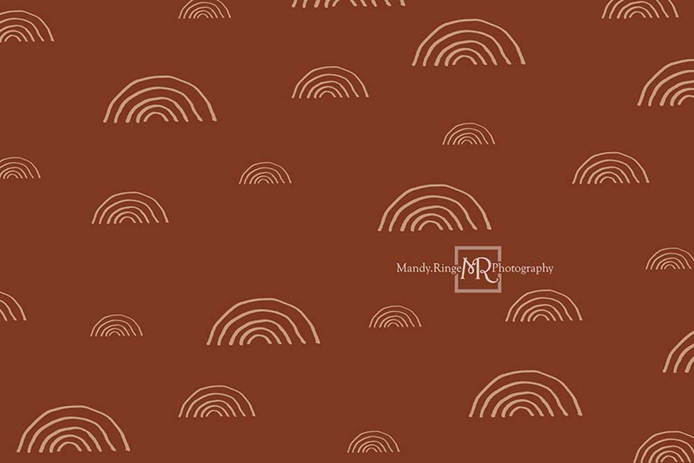 Kate Rainbow Pattern Backdrop Rust Boho Designed by Mandy Ringe Photography