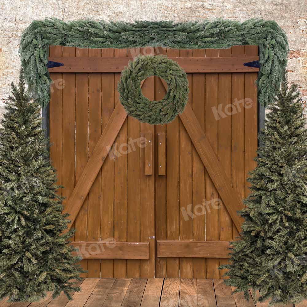 Kate Retro Christmas Backdrop White Brick Wall Designed by Chain Photography