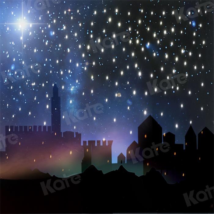 Kate Nativity of Jesus Night Stars Backdrop Sky Christmas for Photography