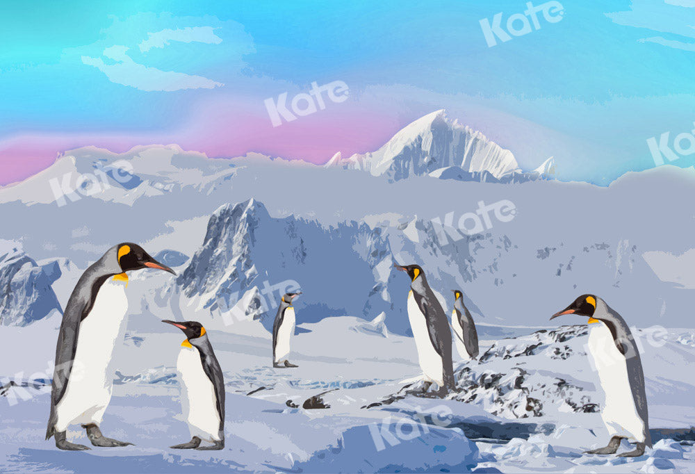 Kate Snow Mountain Penguin Backdrop Designed by Chain Photography