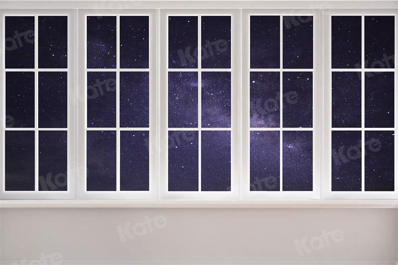 Kate Starry Sky Outside Window Children Backdrop for Photography Designed by JFCC