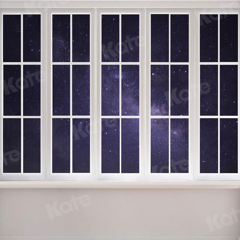 Kate Starry Sky Outside Window Children Backdrop for Photography Designed by JFCC