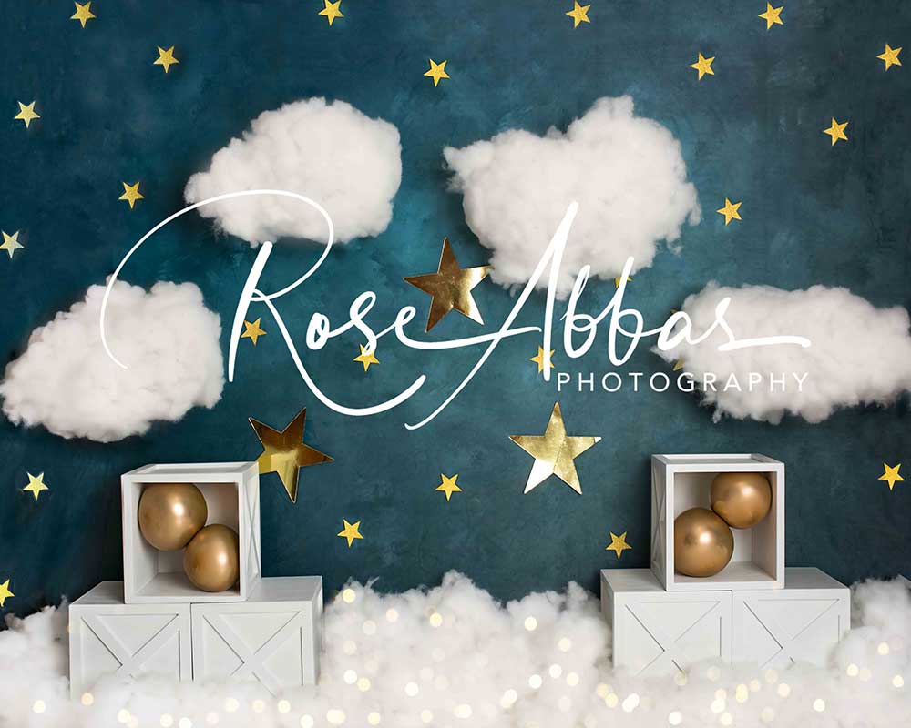Kate Stars Clouds Birthday Backdrop Cake Smash Designed By Rose Abbas