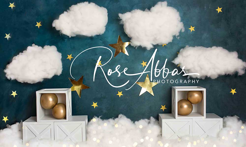 Kate Stars Clouds Birthday Backdrop Cake Smash Designed By Rose Abbas