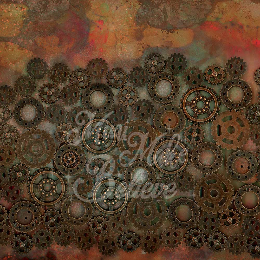 Kate Steampunk Gears Wall Backdrop Designed by Mini MakeBelieve