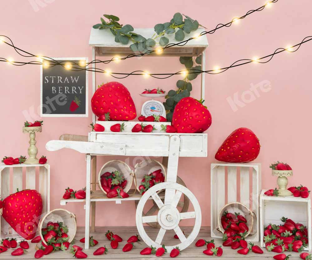 Kate Strawberry Birthday Backdrop Vending Truck Fruit Designed by Emetselch