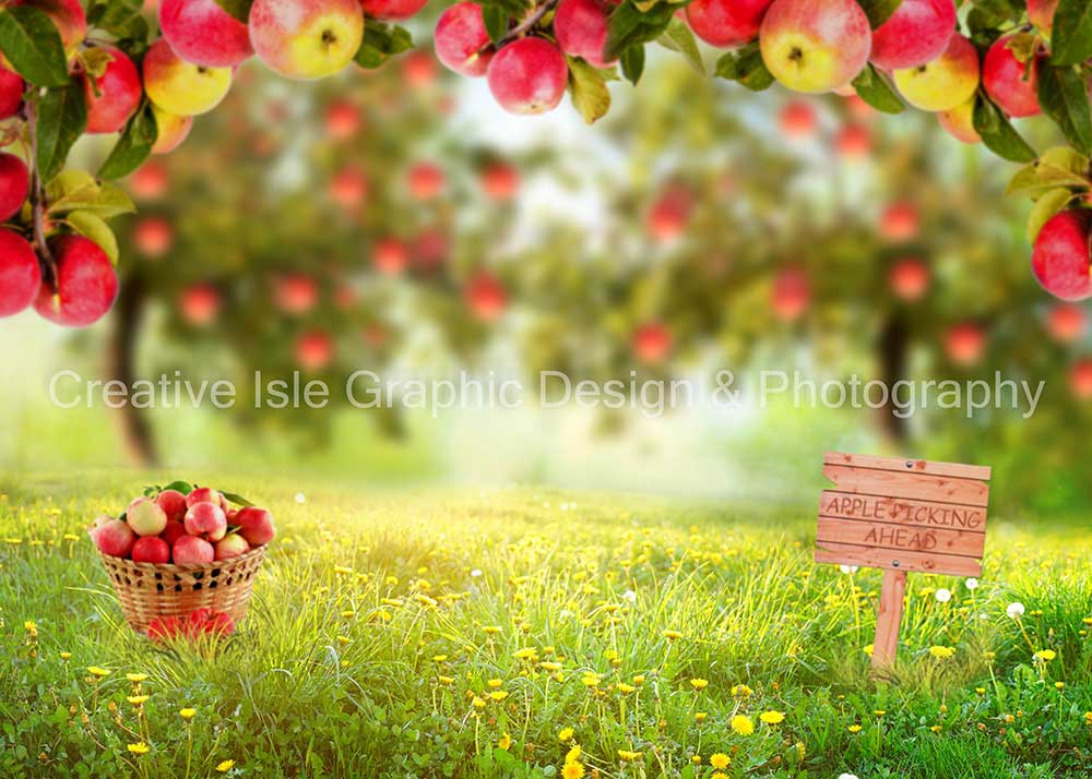 Kate Summer Apple Orchard Backdrop Grassland Designed by Chrissie Green