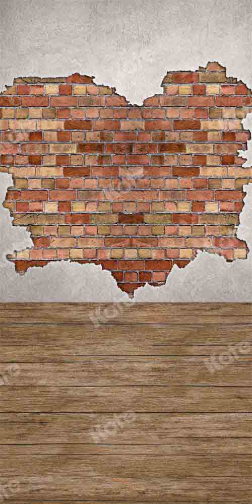 Kate Sweep Brick Wall Backdrop Wood Grain Stitching Designed by Chain Photographer