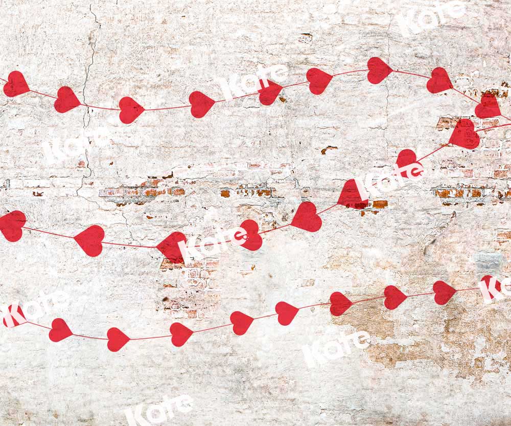 Kate Valentine's Day Backdrop Dilapidated Brick Wall Designed by Chain Photography