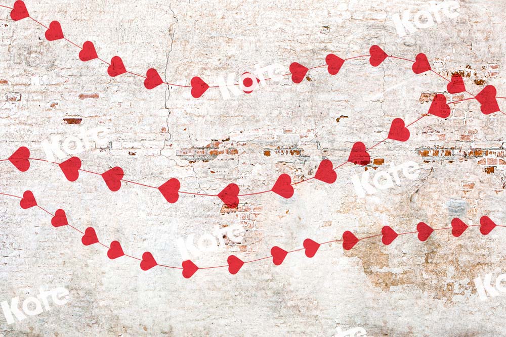 Kate Valentine's Day Backdrop Dilapidated Brick Wall Designed by Chain Photography
