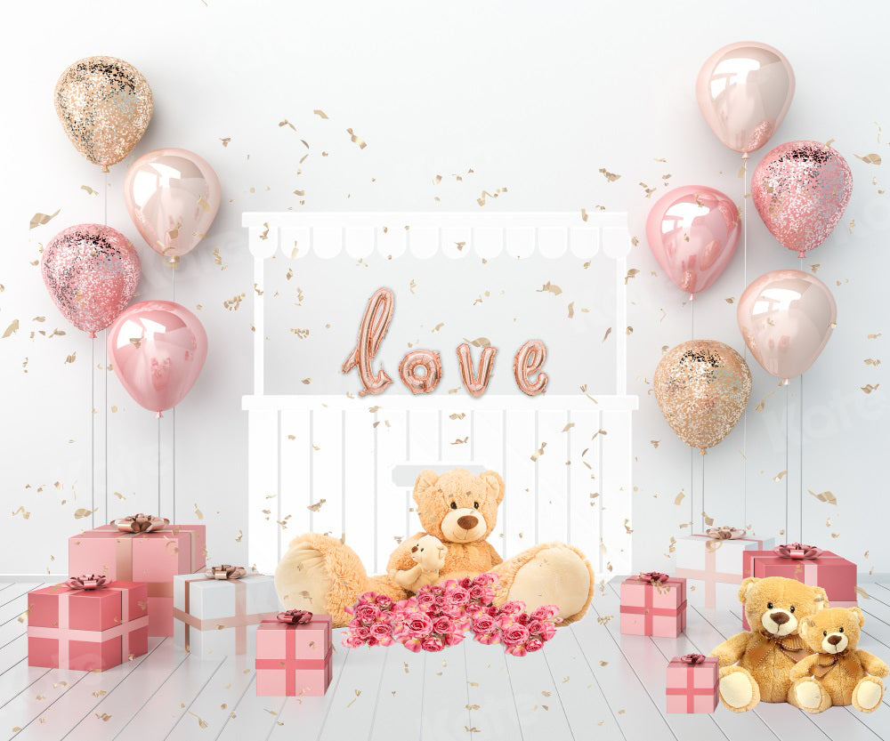 Kate Valentine's Day Present Backdrop Balloon Rose for Photography