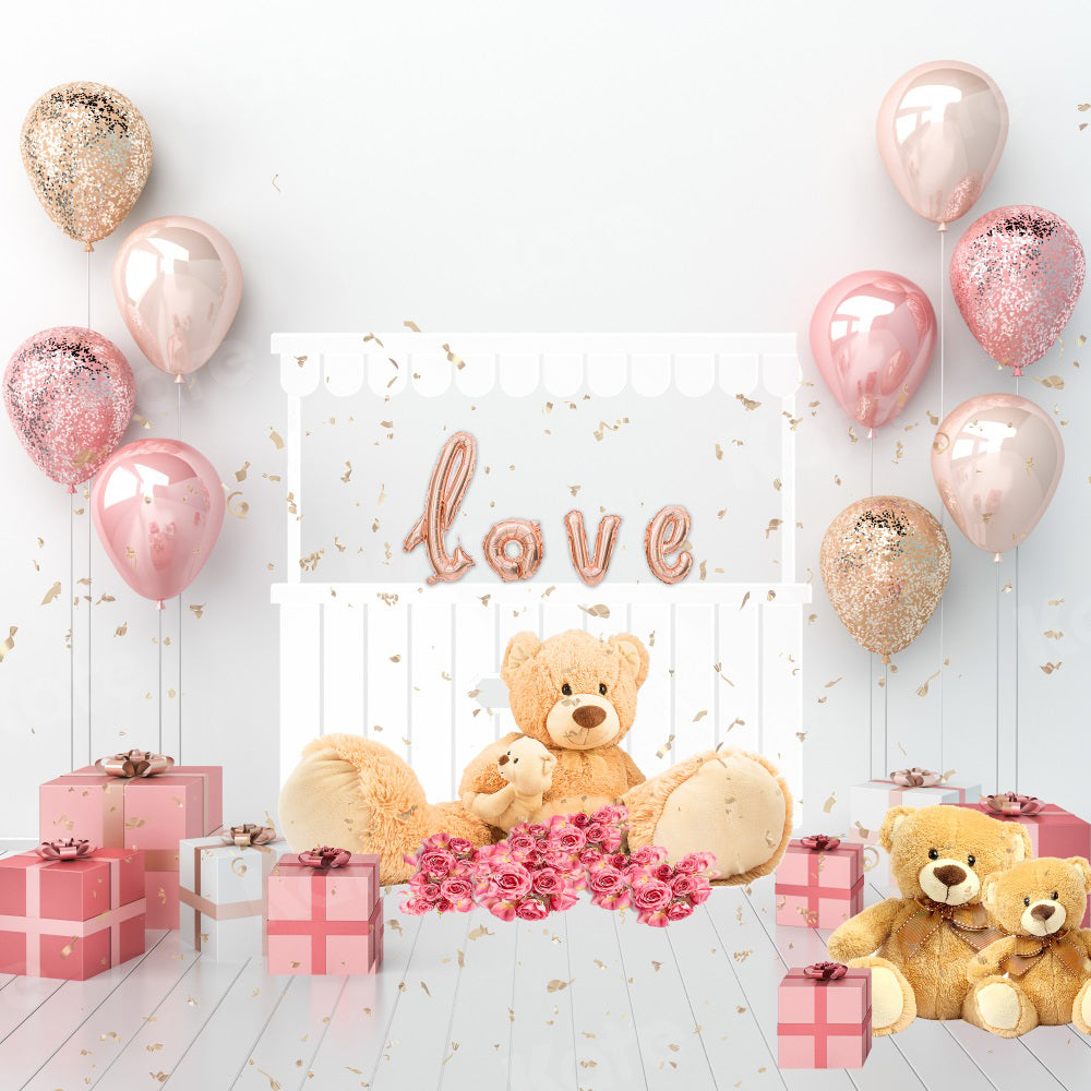 Kate Valentine's Day Present Backdrop Balloon Rose for Photography