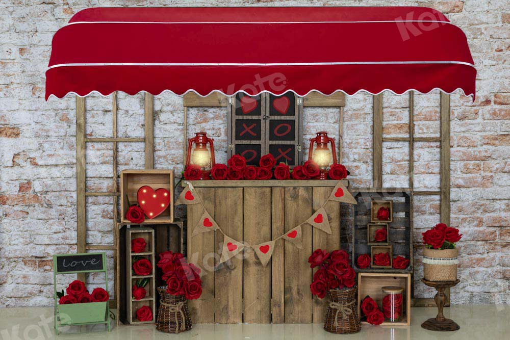 Kate Valentine's Day Shop Backdrop Romance Rose Designed by Emetselch