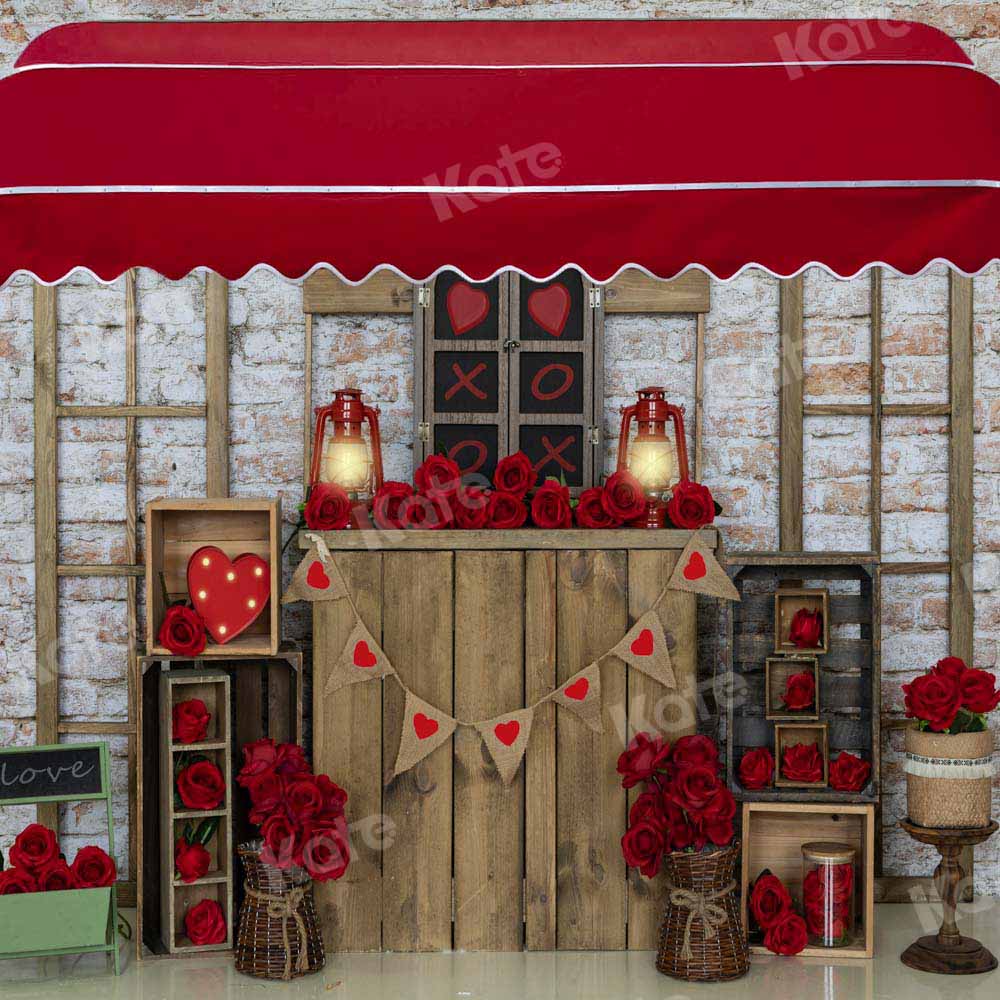 Kate Valentine's Day Shop Backdrop Romance Rose Designed by Emetselch