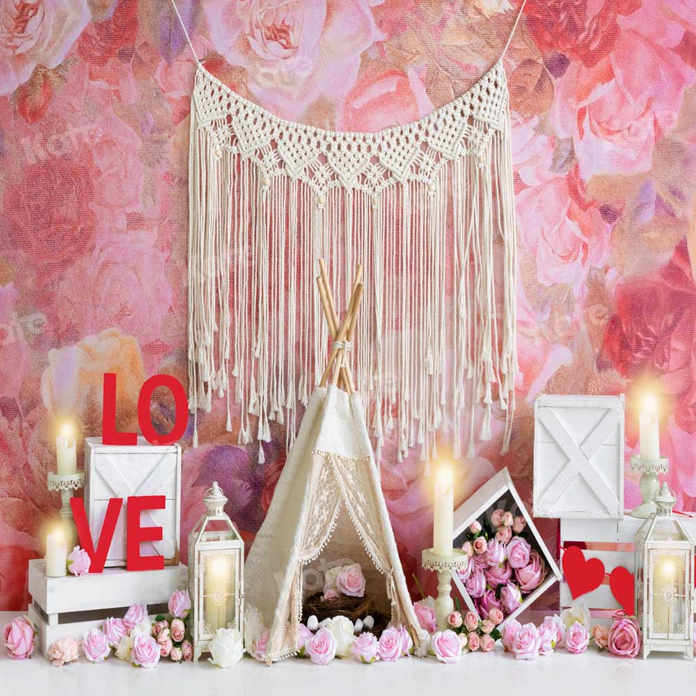 Kate Valentine's Day Tent Backdrop Pink Love Designed by Emetselch