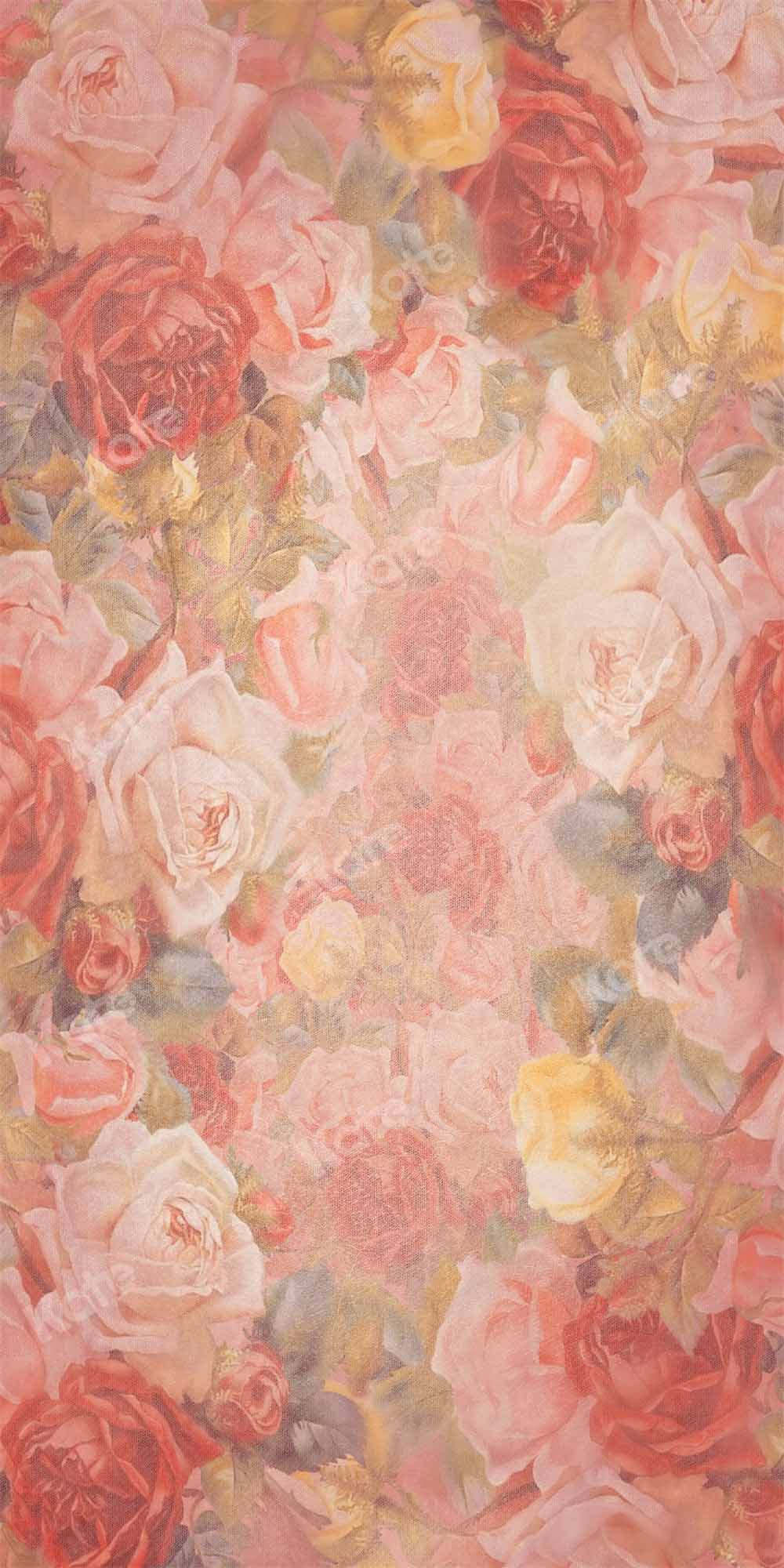 Kate Fine Art Florals Pink Roses Texture Backdrop Hand Painted Designed by GQ