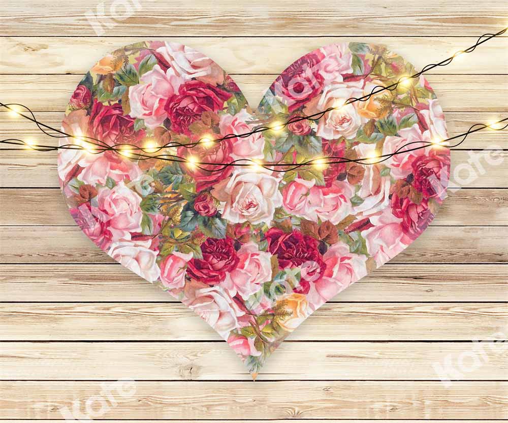 Kate Valentine's day Backdrop Heart-shaped Flowers Board Designed by Chain Photography