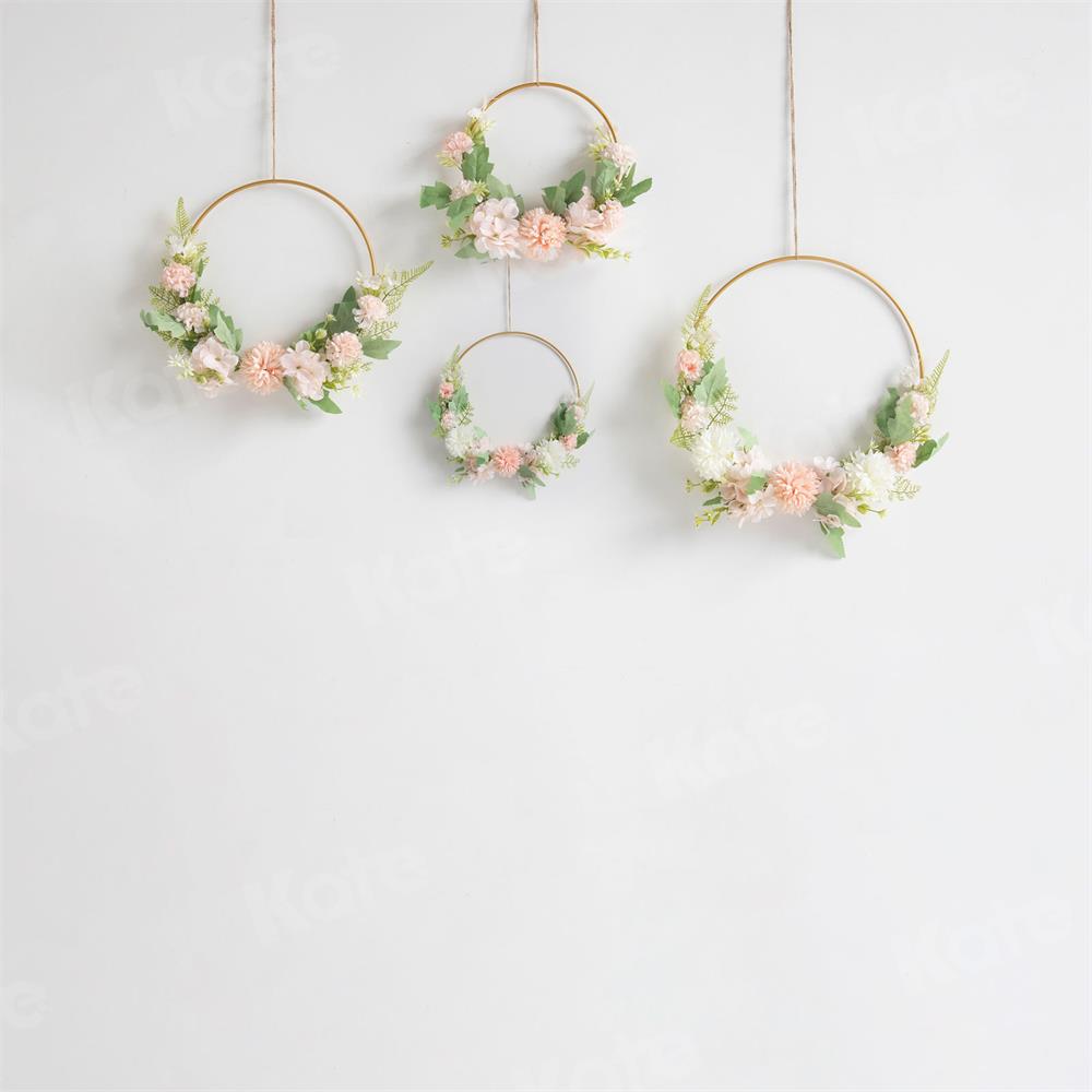 Kate White Wall Flowers Backdrop Wreath for Photography