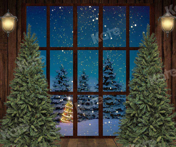 Winter Wonderland Window Pine Forest