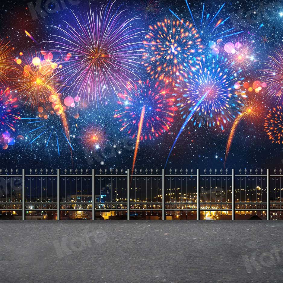Kate Winter Fireworks Backdrop New Year for Photography