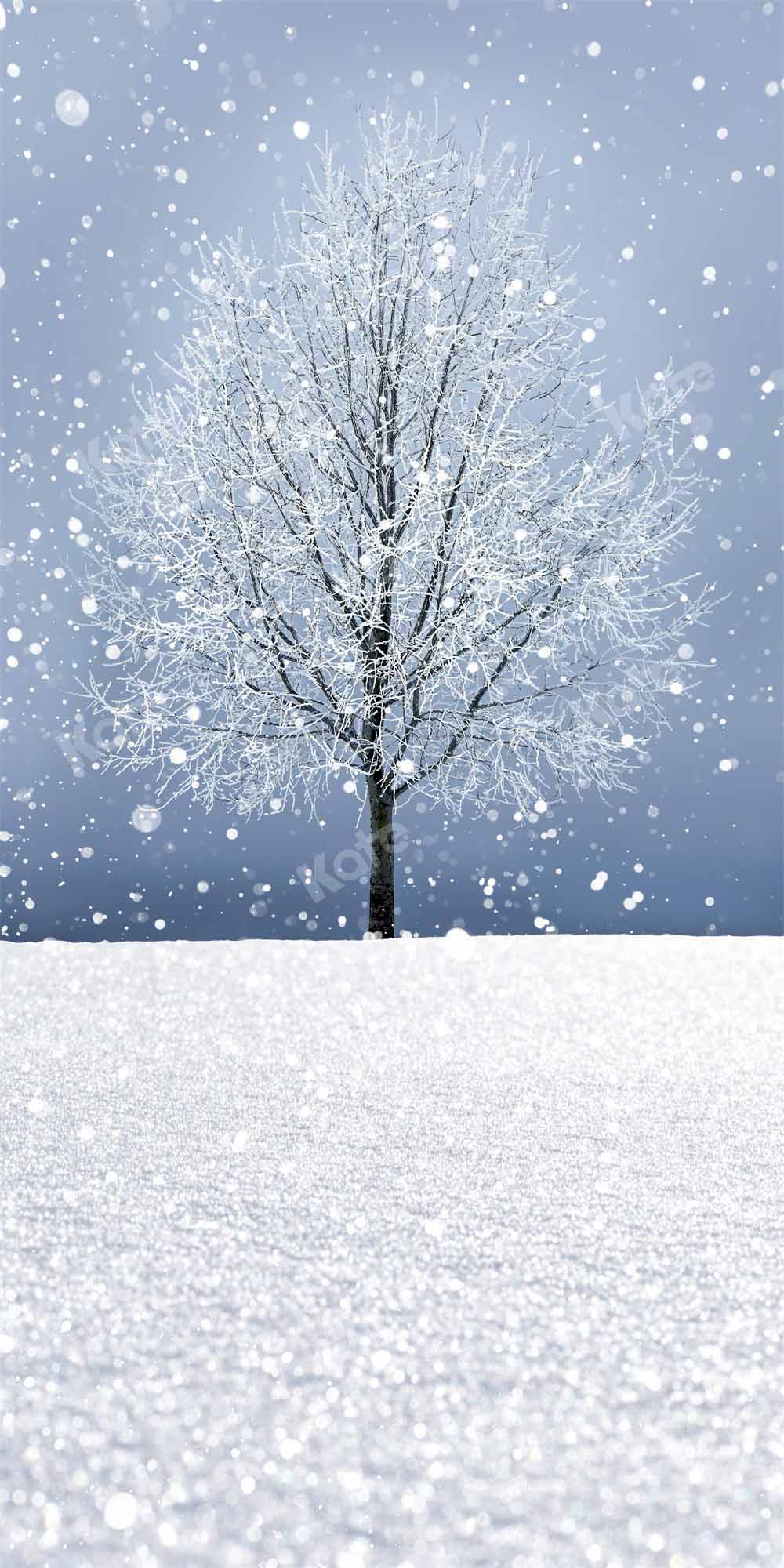 Kate Winter Snow Scene Backdrop Tree Designed by Chain Photographer