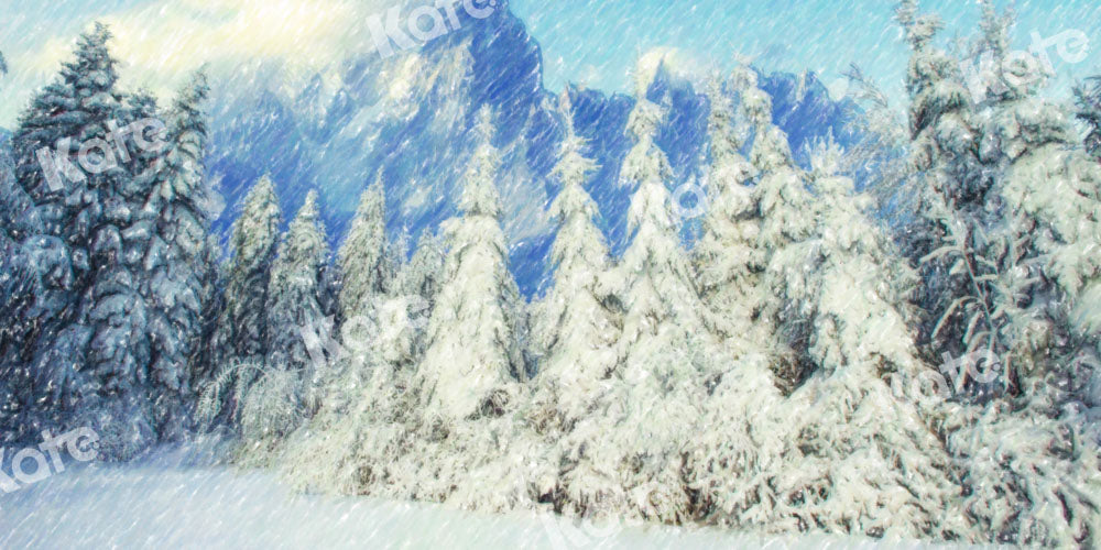 Kate Winter Snow Scene Backdrop Forest Designed by GQ