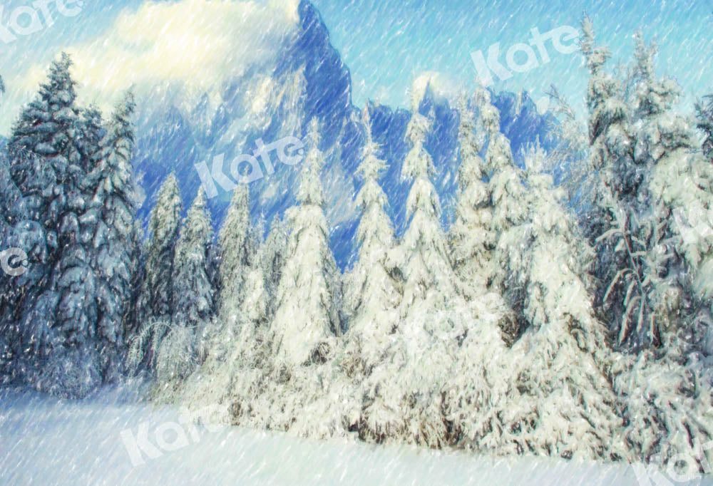 Kate Winter Snow Scene Backdrop Forest Designed by GQ