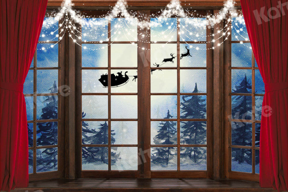 Kate Winter Woods Backdrop Snow Scene Christmas Designed by Chain Photography